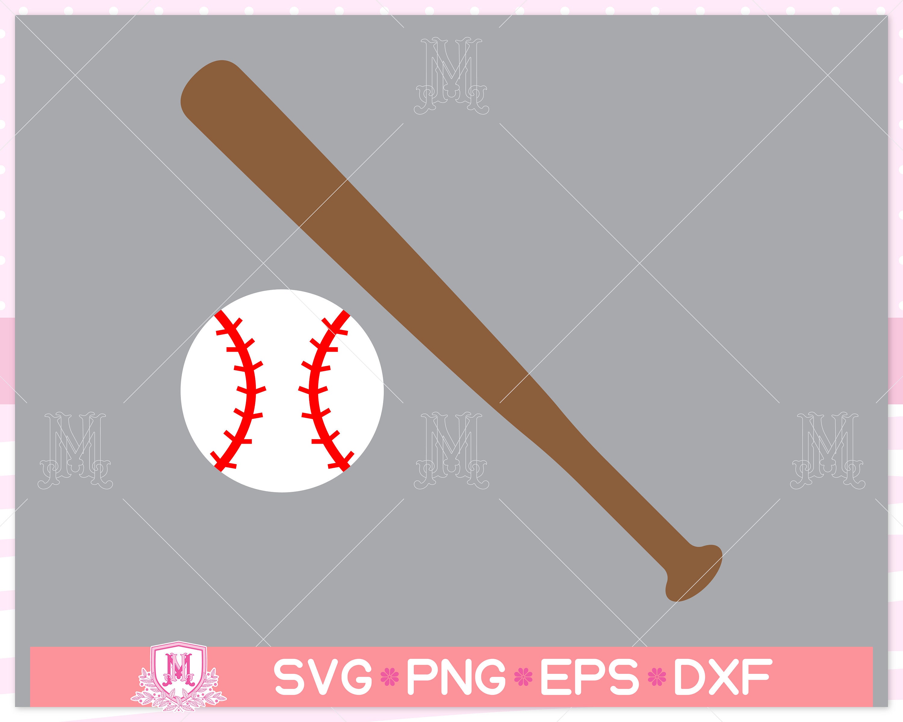 Baseball and Bat Svg File Baseball Svg Sport Baseball Bat 