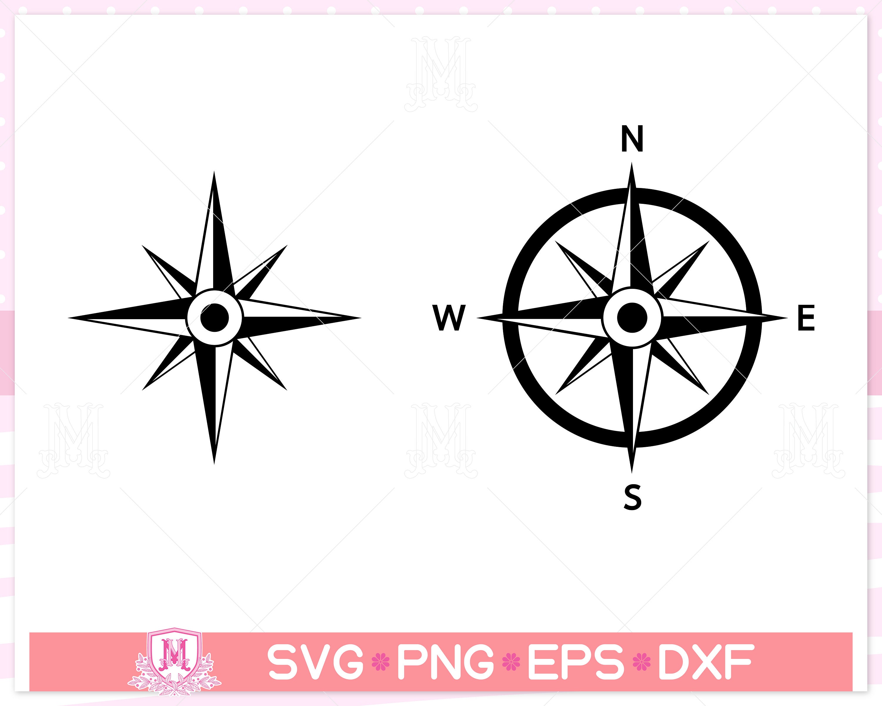 Compass Svg File Nautical Compass Svg Compass Rose Svg - Etsy