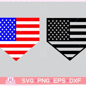 Home plate svg, baseball home plate, American flag home plate, USA flag home plate, Softball home plate, Digital download svg, png, eps, dxf