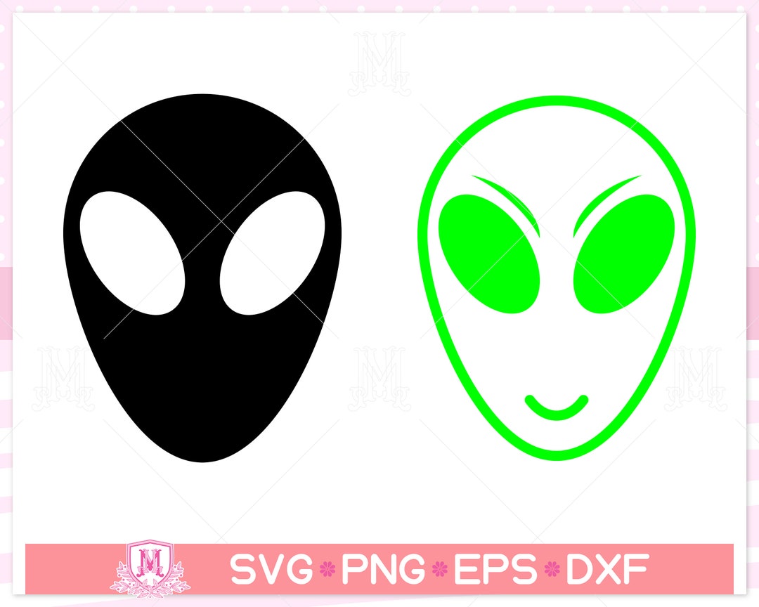 Alien Svg File, UFO Svg, Alien Face Svg, Alien Head, Svg File, Instant