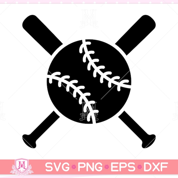 Baseball and bat svg file, baseball svg, softball svg, sport svg, baseball bat svg, logo, These are svg file, png file, eps file, dxf file