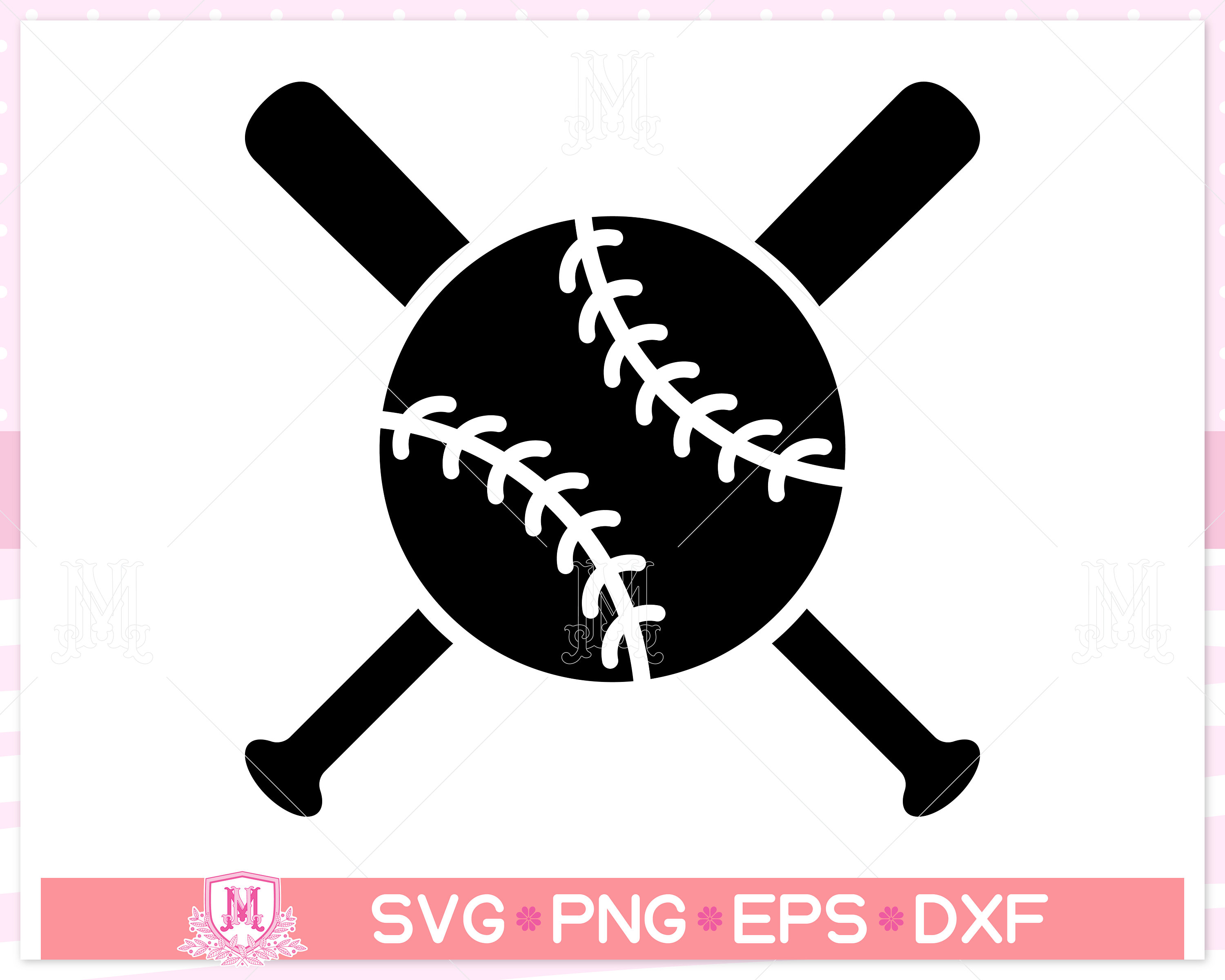 Baseball and Bat Svg File Baseball Svg Softball Svg Sport Etsy