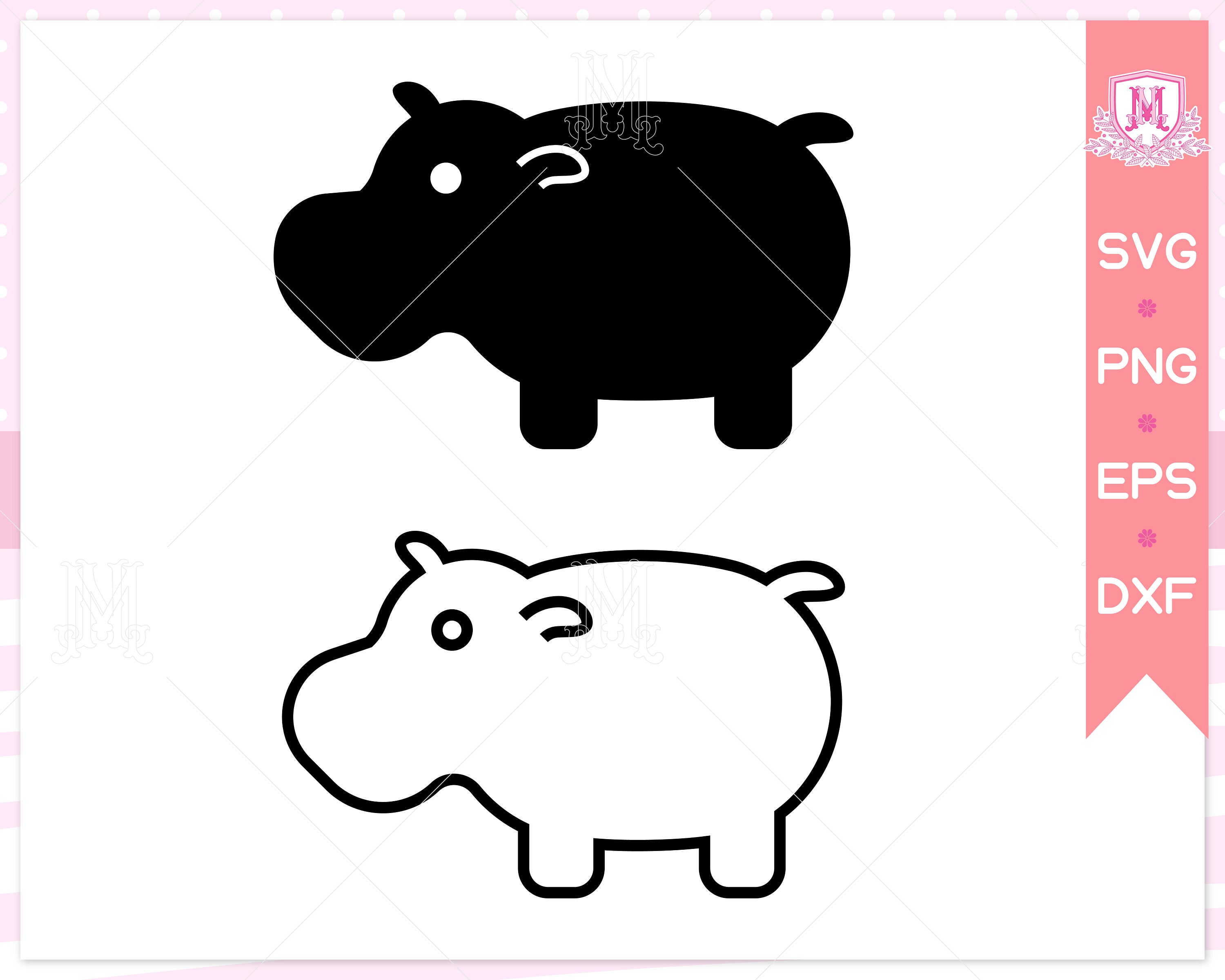 Hippopotamus Svg File, Hippo Svg, Animal Svg, Jungle Animal Svg, Safari