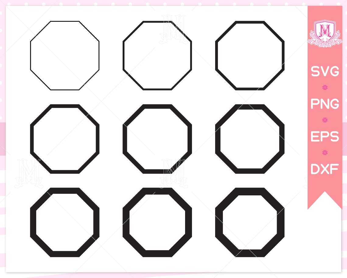 Octagon Frame Svg File, Octagon Svg, Sketch Octagon, Name Frame ...