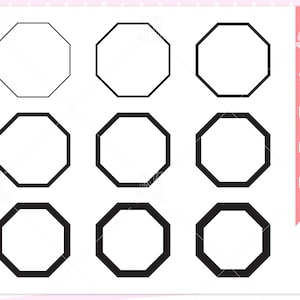 Octagon frame svg file, Octagon svg, sketch Octagon, name frame, geometric, frame, Octagon, Instant Digital download svg/png/eps/dxf files.