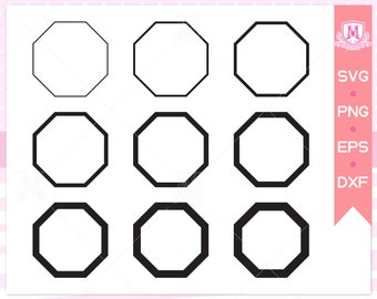 Octagon frame svg file, Octagon svg, sketch Octagon, name frame, geometric, frame, Octagon, Instant Digital download svg/png/eps/dxf files.