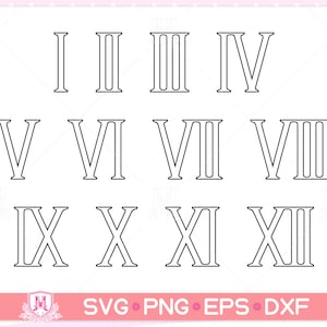 roman numbers svg file, roman numbers svg, roman numerals svg, roman svg, number, numeral, Instant Digital download svg/png/eps/dxf files.