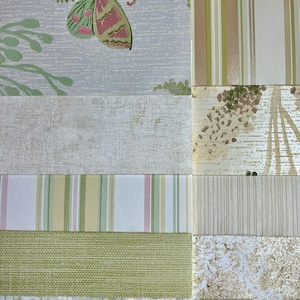 May include: A collage of different wallpaper samples, including a pattern with butterflies, stripes, and a textured design. The letter "A" is visible in the top right corner.