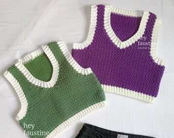 Rory Vest - Preppy Sweater Vest Crochet Pattern PDF