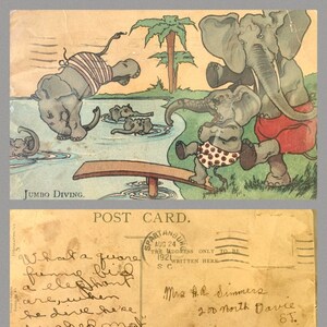 Diverse vintage ansichtkaarten, cartoon, strip, 1921-1950.  1921 is een poststempel.