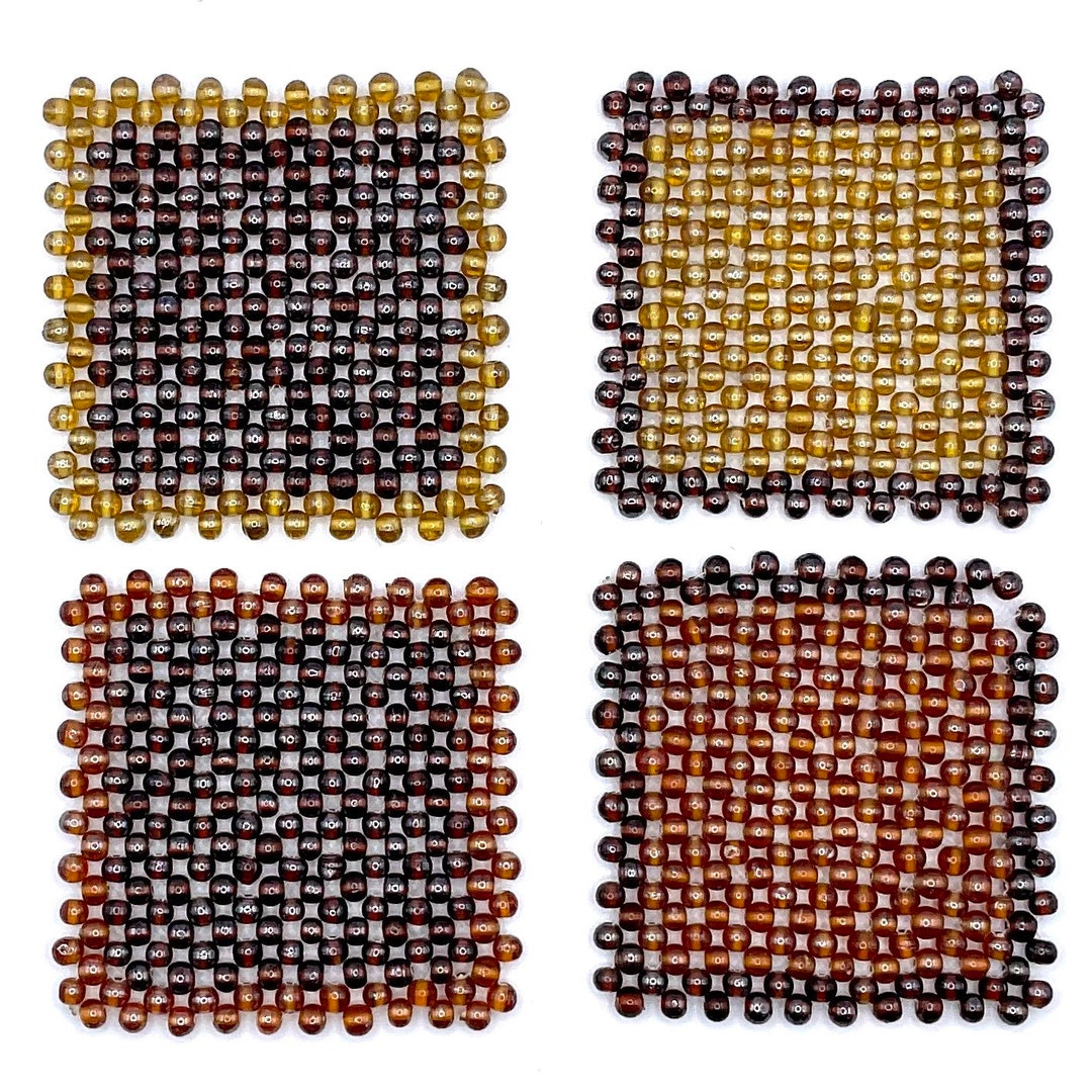 Vintage Glass Bead Trivets Set of 2 Heavy Mid Century Hot Etsy