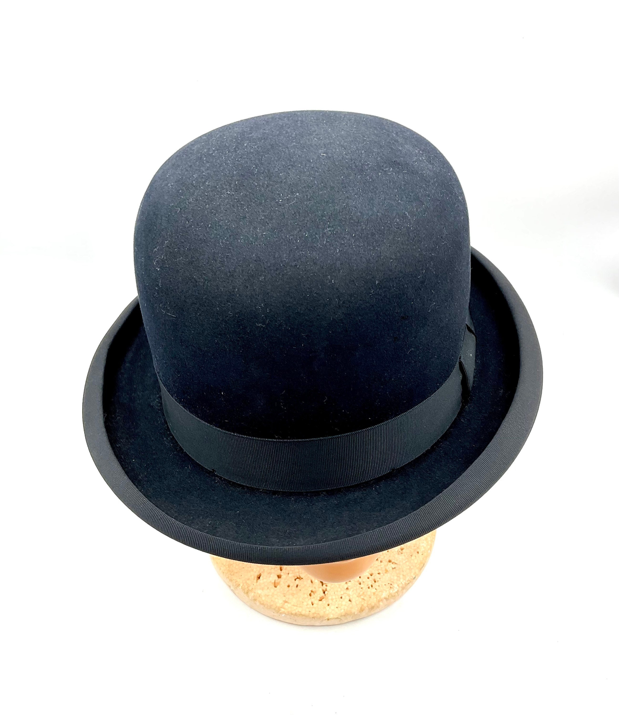 Stetson Derby, Youngs New York, Black Fur Felt Bowler, Hat Size 6