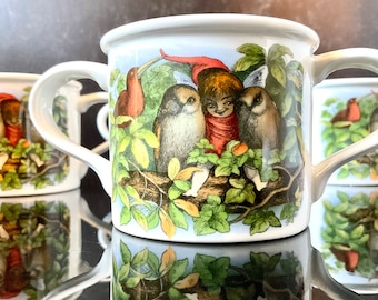 Portmeirion The Enchanted Garden Two Handled Loving Cup By Susan Williams-Ellis/ Elf And Two Owls Cup, 4 available ea. sold separately