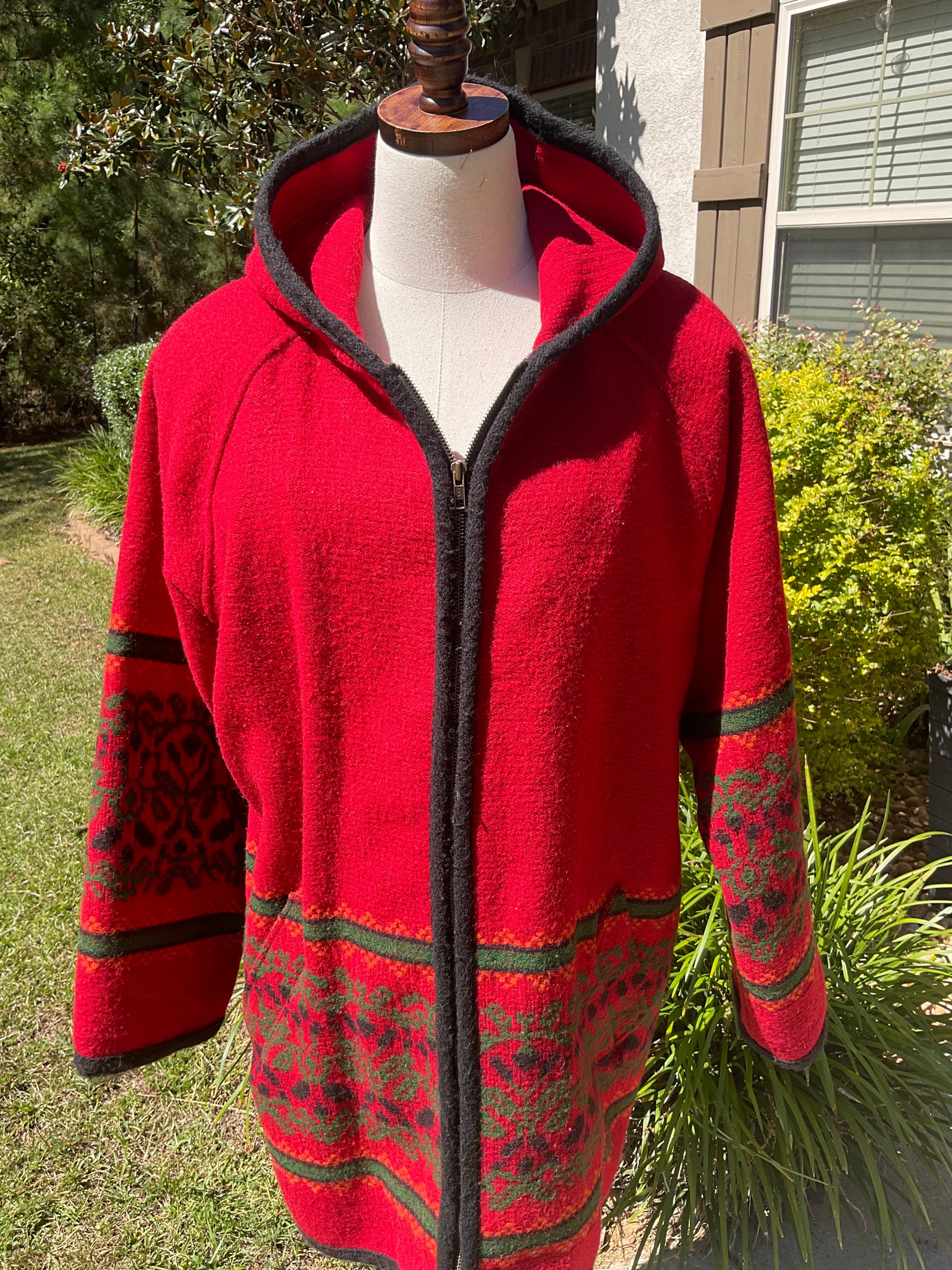 Woolrich Native American Inspired Wool Blanket Coat, Vintage