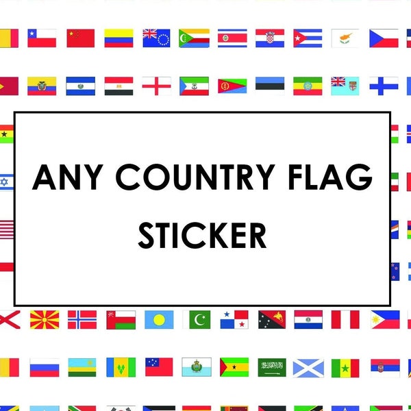 Country Flag Stickers Etsy