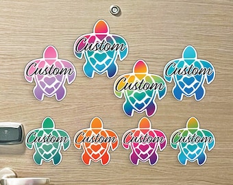 Custom Turtle with Name - Colorful Cruise MAGNET for Magnetic Cruise Doors - Several Colors Available
