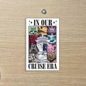 In Our Cruise Era - Eras Style - Magnet - Cruise Lover - Drinks, Relaxing, Snorkeling, Towel Animal, Dance, Cruise Ship, Beach, Casino