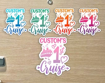 My First Cruise - Custom Name - Colorful 1st Timer Cruise MAGNET for Magnetic Cruise Doors - Several Colors Available - Custom