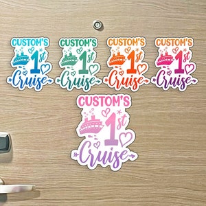 My First Cruise - Custom Name - Colorful First Timer Cruise MAGNET for Magnetic Cruise Doors - Several Colors Available - Custom