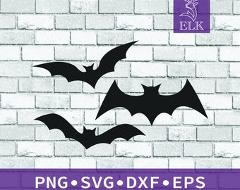 Bat Swarm - Bats Halloween Spooky Goth SVG (svg, dxf, eps, png) Cut Files for Cricut, Silhouette, etc. Commercial Use