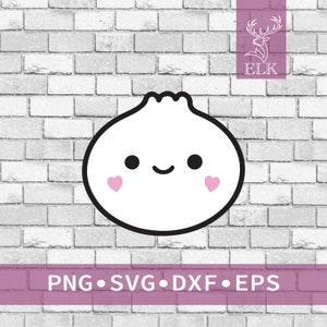 Cute Blushing Dumpling Xiaolongbao Bao Hearts AAPI SVG (svg, dxf, eps, png) Cut File for Cricut, Silhouette, etc. Commercial Use