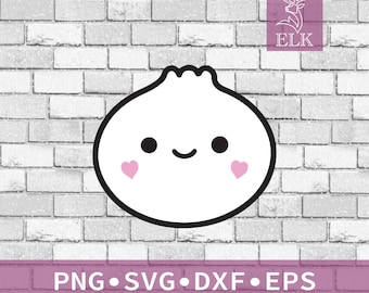 Cute Blushing Dumpling Xiaolongbao Bao Hearts AAPI SVG (svg, dxf, eps, png) Cut File for Cricut, Silhouette, etc. Commercial Use