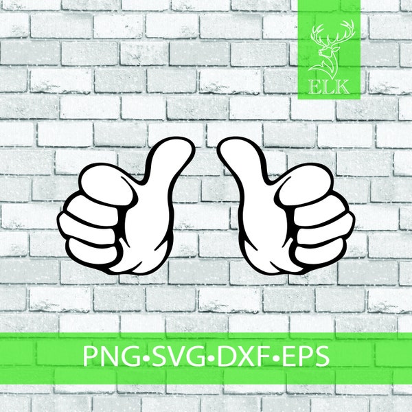 Thumbs up Hands SVG, Thumbs up glove hands svg (svg, dxf, eps, png) Cut File for Cricut, Silhouette, etc. Commercial Use