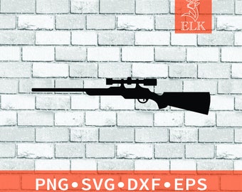 Hunting Rifle SVG , Hunt Sniper Rifle (SVG, dxf, png, esp) Cut File for Cricut, Silhouette, etc. Commercial Use