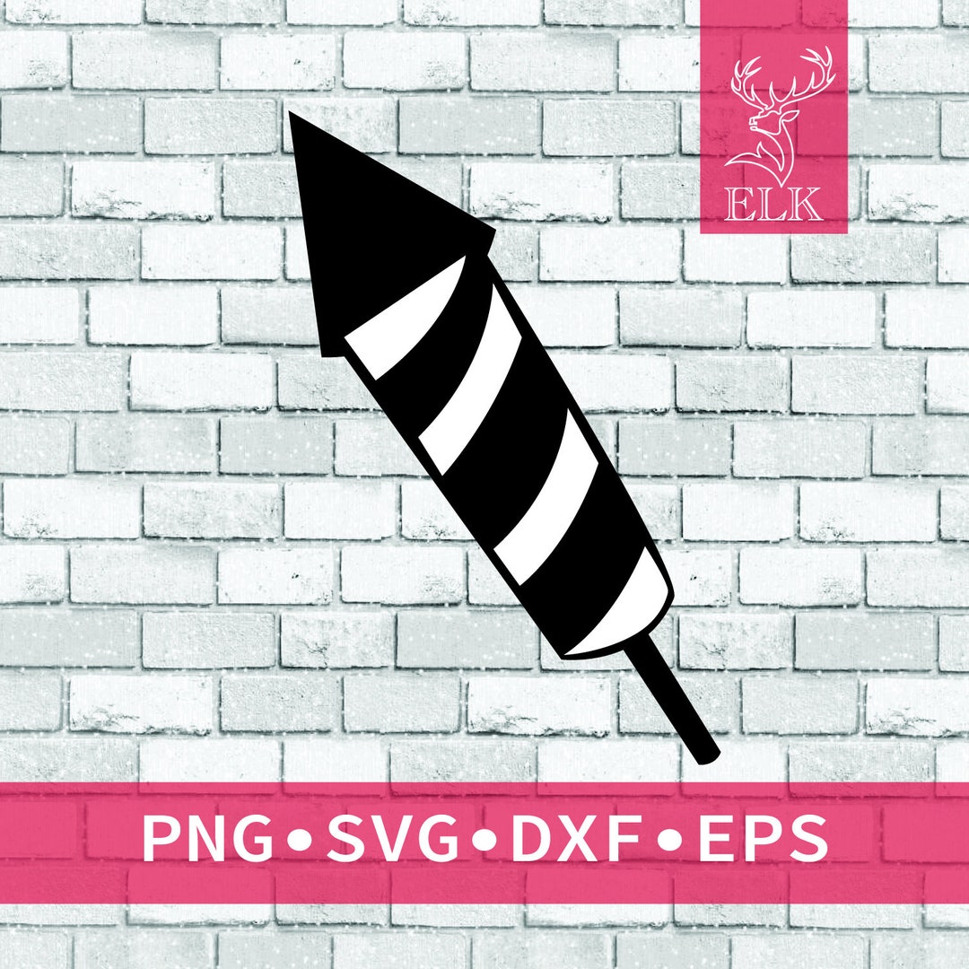 Striped Fire Cracker Firework Fourth of July Patriotic SVG Etsy