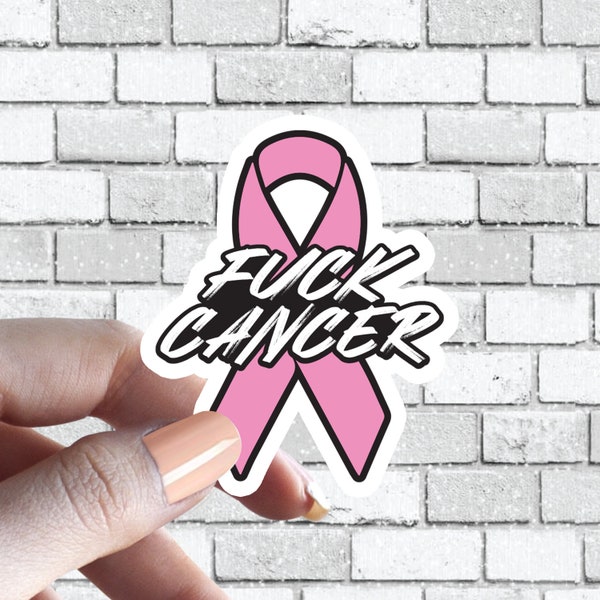 Fuck Cancer Ribbon Sticker, Ribbon Colors (Breast ,Bone ,Kidney ,Gallbladder ,Prostate ,Stomach ,Colon)