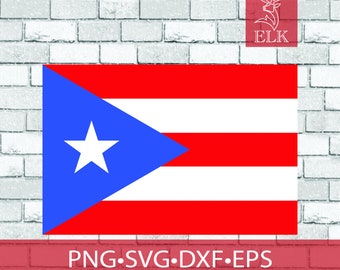 Puerto Rico Country Flag SVG Cricut, Silhouette, Cut Files, Clipart, Commericial Use