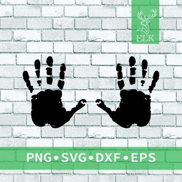 Hand Print SVG, Double hands zombie hand paint (svg, dxf, eps, png) Cut File for Cricut, Silhouette, etc. Commercial Use