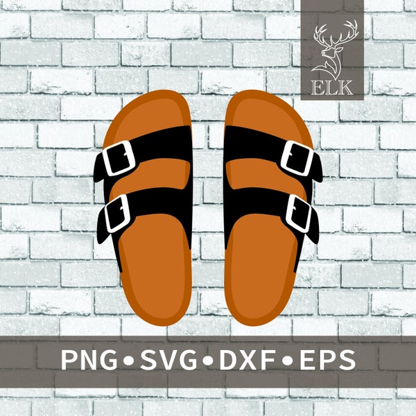 Chunky Footbed Cork Platform Sandals 4 pièce SVG (svg, dxf, eps, png) Fichier de coupe pour Cricut, Silhouette, etc. Utilisation commerciale