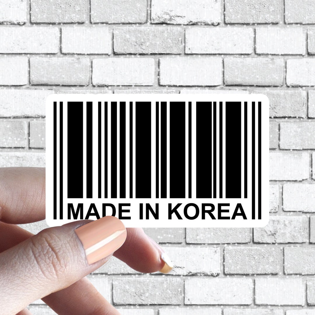 Made in Korea Sticker, Korean Pride Country Barcode Sticker Etsy