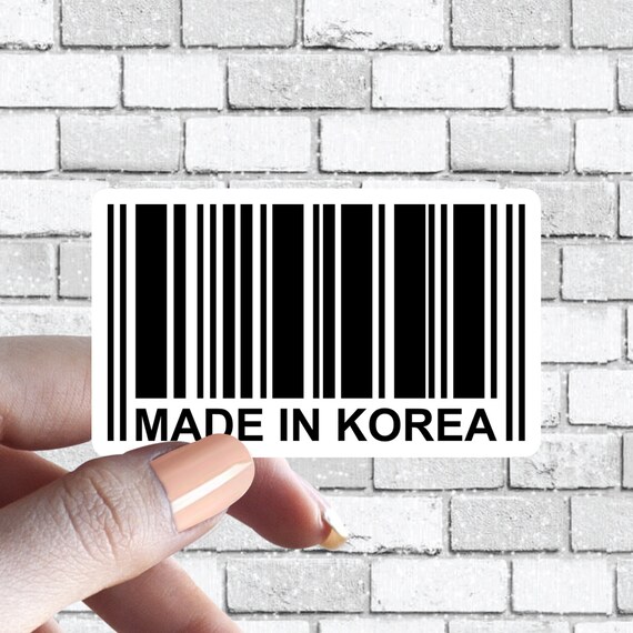 Made in Korea Sticker Korean Pride Country Barcode Sticker Etsy