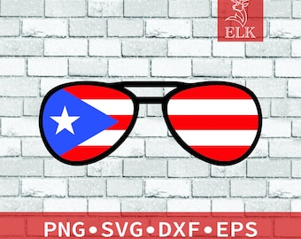 Puerto Rico SVG Country Flag Sunglasses Aviator SVG Cricut, Silhouette, Cut Files, Clipart, Commericial Use