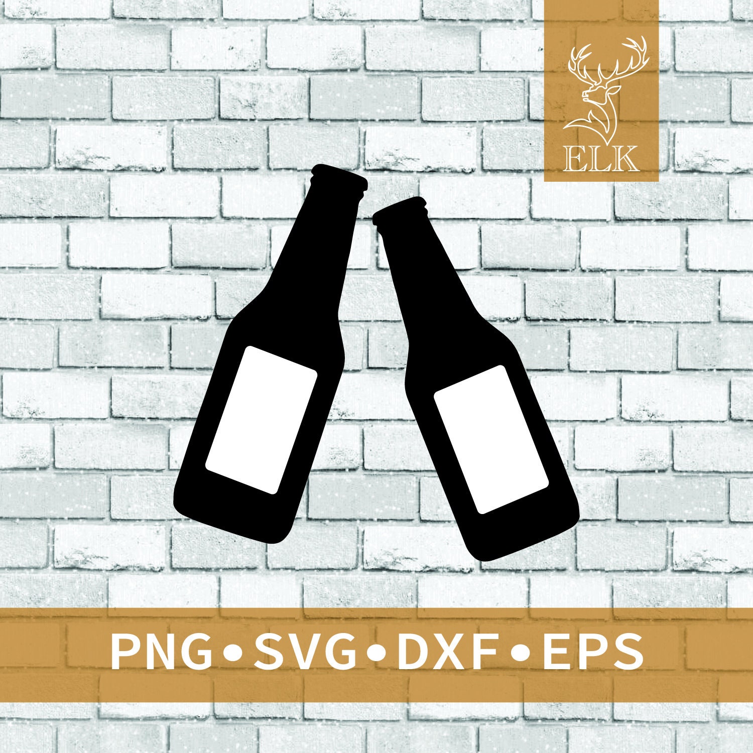Beer Glass Bottles Clinking Clinging Cheers With Label SVG Etsy UK