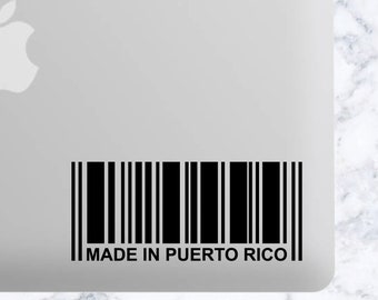 Made in Puerto Rico Rican USA USA Barcode Vinyl Car Decal Car Decal, Tumbler Decal, Laptop Decal, ETC
