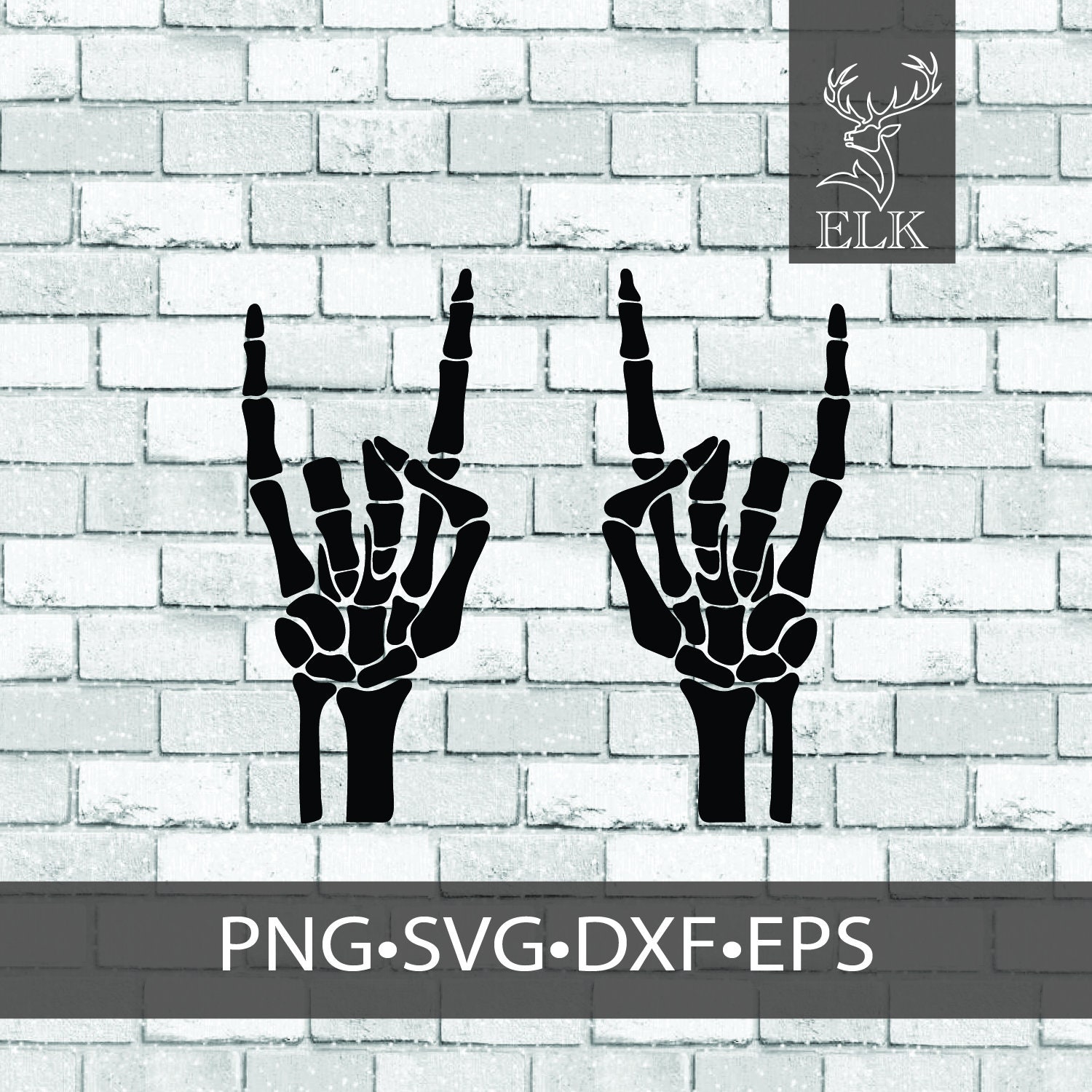 Rock On Bone Hands Skeleton Hands SVG svg dxf eps png | Etsy