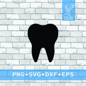 Tooth Teeth Wisdom Vector Shape Silhouette SVG (svg, dxf, eps, png) Cut File for Cricut, Silhouette, etc. Commercial Use