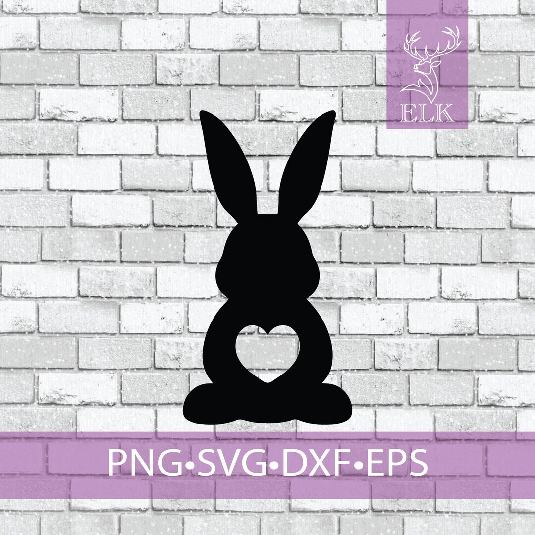Rabbit Bunny Easter Silhouette SVG svg, Dxf, Eps, Png Cut File for ...