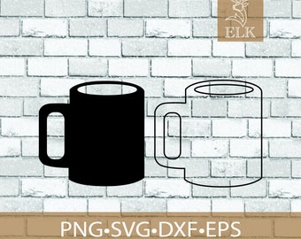 Coffee cup svg, cup svg, mug svg, coffee svg (svg, dxf, eps, png) Cut File for Cricut, Silhouette, etc. Commercial Use