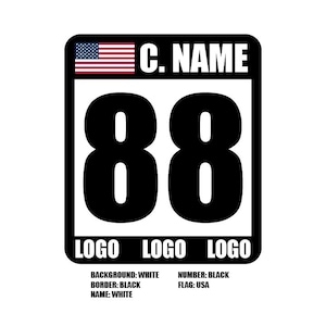 MAGNET Custom Track Autocross Race Car Number Plate - Reusable 1x Piece ...