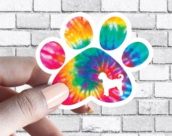 Doodle - Dog Paw Tie Dye  Sticker