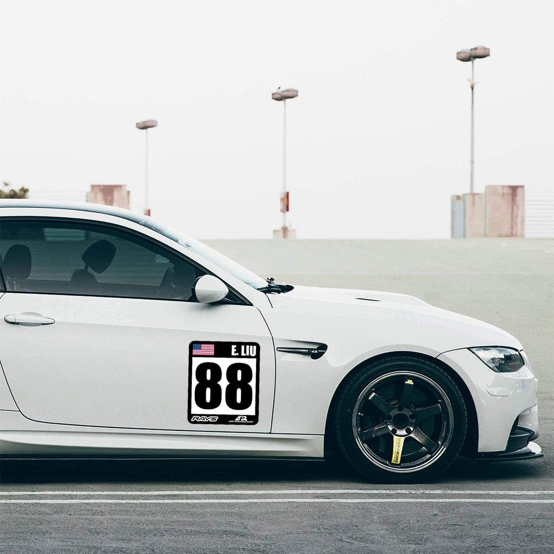 MAGNET Custom Track Autocross Race Car Number Plate - Reusable 1x Piece ...