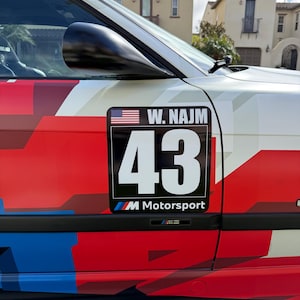 MAGNET Custom Track Autocross Race Car Number Plate - Reusable 1x Piece ...