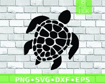 Detailed Sea Turtle Ocean Hawaii SVG (svg, dxf, eps, png) Cut File for Cricut, Silhouette, etc. Commercial Use