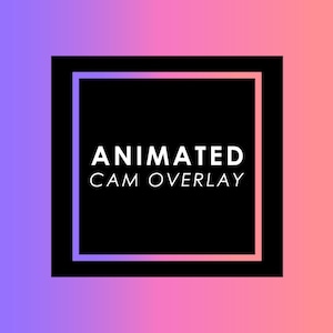 Twitch アニメーション カメラ オーバーレイ - WEBM - パステル ピンク オレンジ パープル (正方形フレーム)