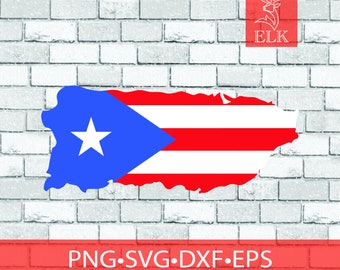 Puerto Rico Country Flag Shape SVG Cricut, Silhouette, Cut Files, Clipart, Commericial Use