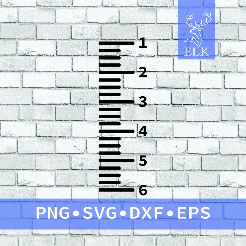 Ruler Markings Svg Ruler Inches Stick Measure Tape School Etsy